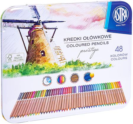 Astra Kredki Ołówkowe Z Drewna Cedrowego Prestige 48 Kolorów (450755)