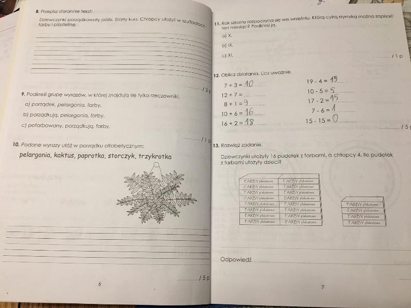 Główka pracuje, teścik rozwiązuje Szkoła Podstawowa KL 2. Sprawdziany
