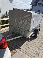 Przyczepa bagażowa lekka 200 x 125 z plandeką i stelażem DMC 750 KG Garden Trailer 205