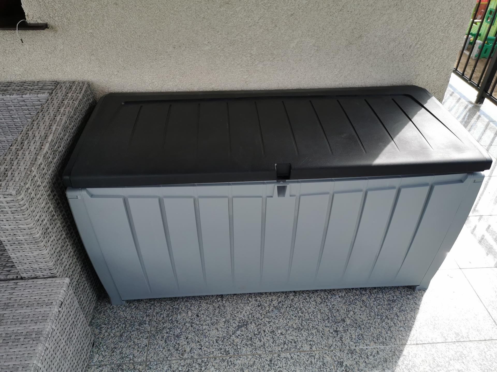 Keter Novel Kussenbox 340 Liter - Kunststof Met Houtlook - Beige/Bruin - Weerbestendig & Ruim