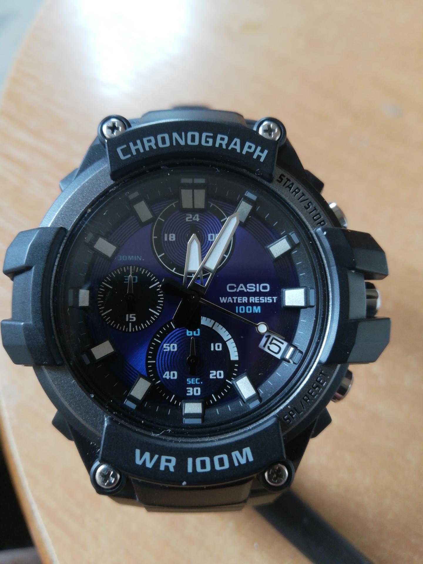 Casio Orologio Uomo MCW-110H-2A2VCF - Analogico, 100m Impermeabile, Cronometro, Cinturino In Resina Blu, Quotidiano - 5