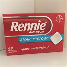 Rennie Antiacidum o smaku miętowym 48 tabletek do ssania
