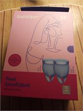 Satisfyer Feel Confident zestaw kubeczków menstruacyjnych niebieski - 15, 20 ml