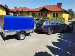 Przyczepa bagażowa lekka 200 x 125 z plandeką i stelażem DMC 750 KG Garden Trailer 205
