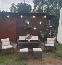 Garden Point Brązowy Zestaw Z Technorattanu Pufami Bari (GAP231)