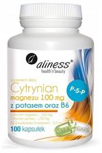 Aliness Cytrynian Magnezu 100 Mg Z Potasem 150mg B6 P-5-P 100kaps.