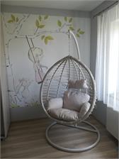 Beliani Fotel Wiszący Rattan Biały Fano (127248)