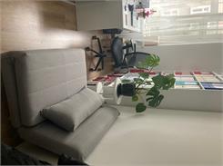 Beliani Sofa 1-osobowa rozkładana kanapa tapicerowana z poduszką jasnoszara Setten