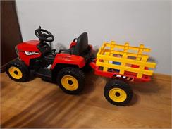 Super-Toys Super Traktor Blow Na Akumulator Z Przyczepą Xmx611 Czerwony