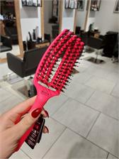 Olivia Garden Finger Brush Combo Medium, Szczotka do Rozczesywania Włosów i Masażu, Włosie Dzika, Neon Pink