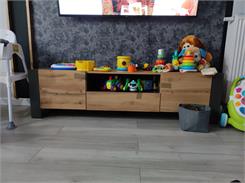 Szafka RTV WOOD 180/44/48 dąb wotan + antracyt