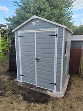 Keter Manor 6x5 DD domek narzędziowy szary biały