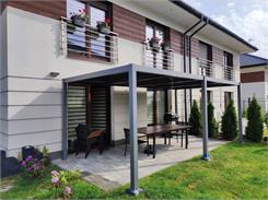 Grindi Pergola Tarasowa Szara Aluminiowa Z Otwieranym Dachem Kea I 3X3M 961020