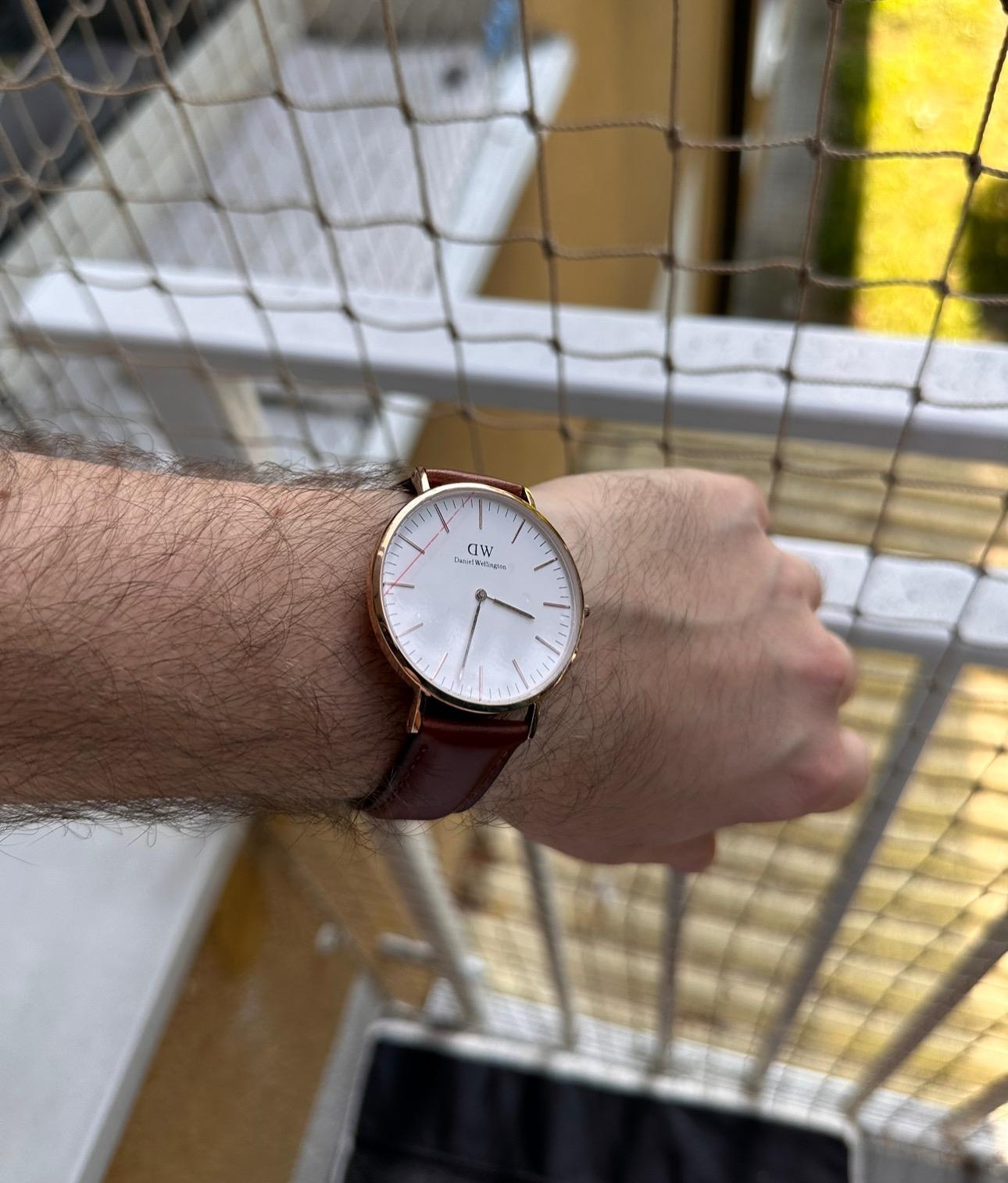 Daniel Wellington Classic St Mawes Montre Homme Marron/Argent - Bracelet Cuir 20 Mm