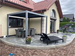 Grindi Pergola Tarasowa Szara Aluminiowa Z Otwieranym Dachem Kea I 3X3M 961020