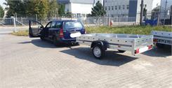 Unitrailer Przyczepa Garden Trailer 264 Kipp Z Kołem Podporowym Burtami Bis Stelażem H 800 I Pokrowcem Szarym
