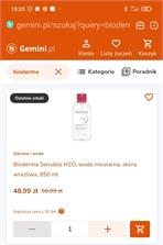 Bioderma Sensibio H2O Płyn Micelarny Do Oczyszczania Twarzy I Zmywania Makijażu Z Dozownikiem 500Ml