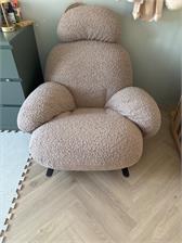 King Home Obszerny Bujany Fotel Plush Fur Ciemny Beż 8117