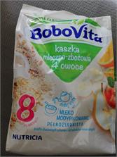 Bobovita Kaszka Mleczno Zbożowa 4 Owoce Po 8 Miesiącu 230G